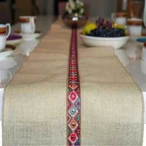 Boho 100% Jute Burlap Handmade Decorative Table Runner Home Party 13X48 NEW